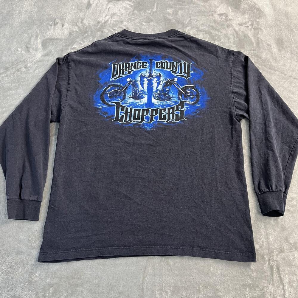 Orange County Choppers Shirt Mens 2XL Black Long Sleeve Graphic Motorcycle Biker